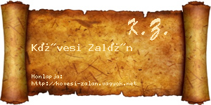 Kövesi Zalán névjegykártya
